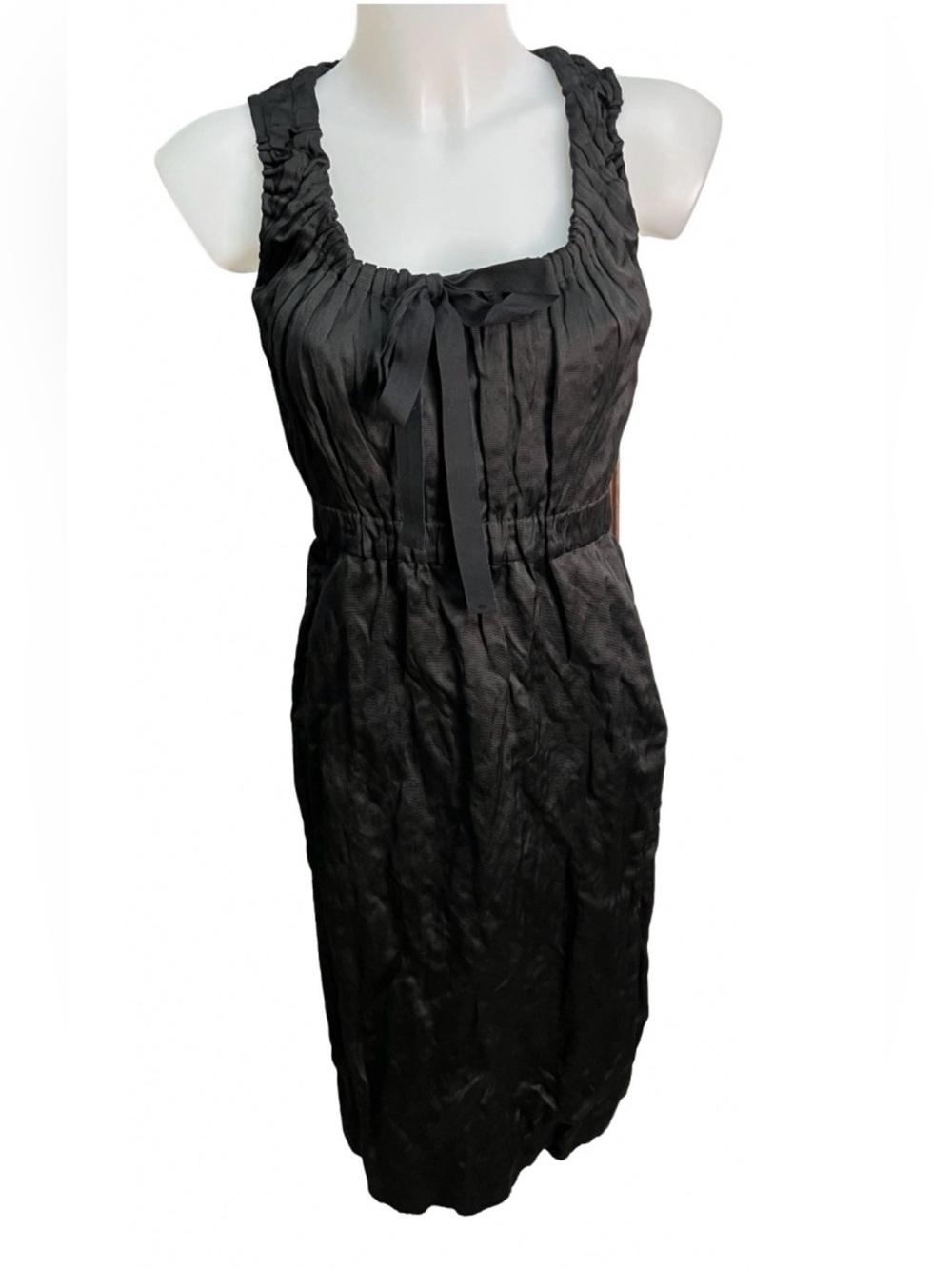 Prada Spring/Summer 2009 Black Wrinkled/Crinkled Cocktail Dress Size IT 44